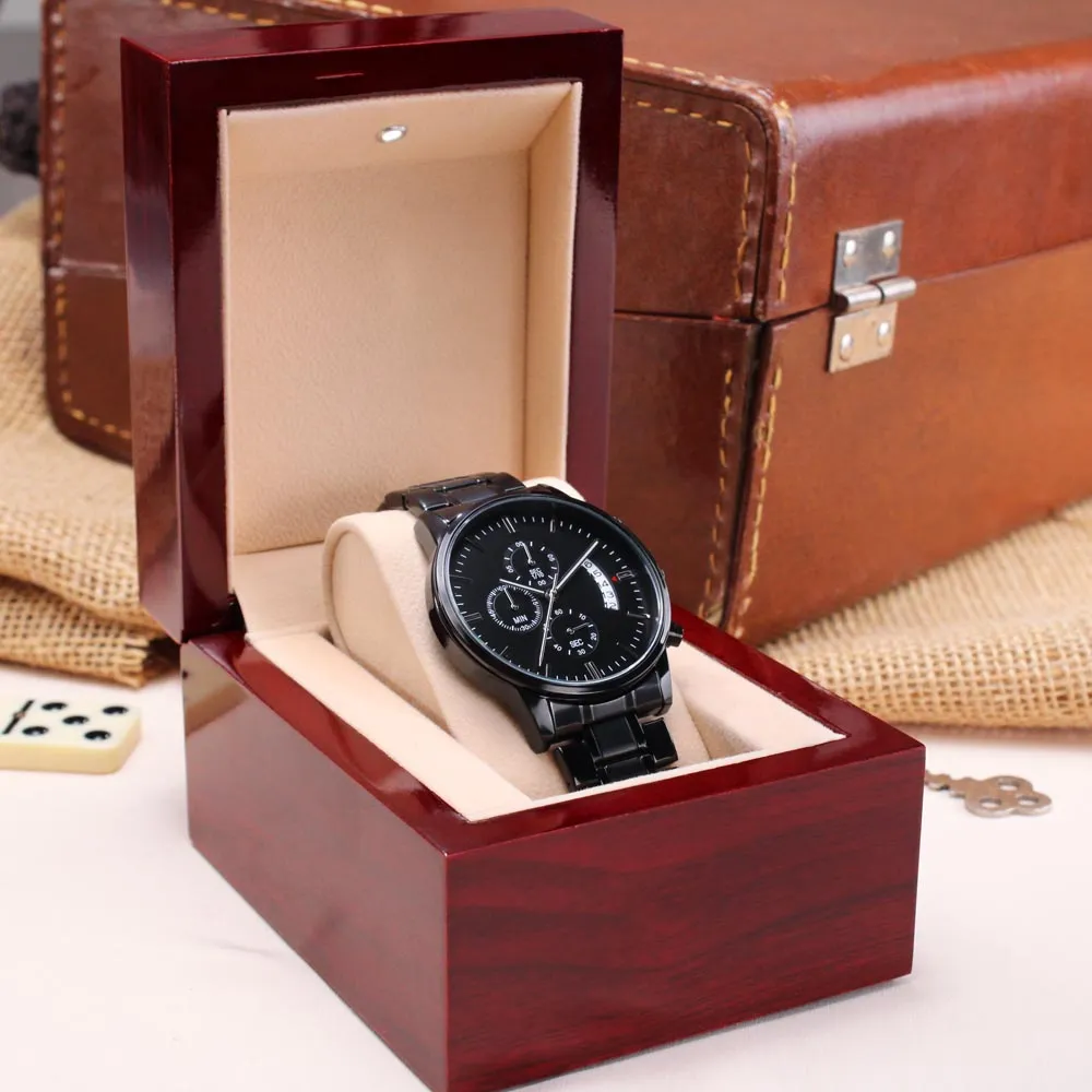Faith Can Move Mountains Engraved Black Watch