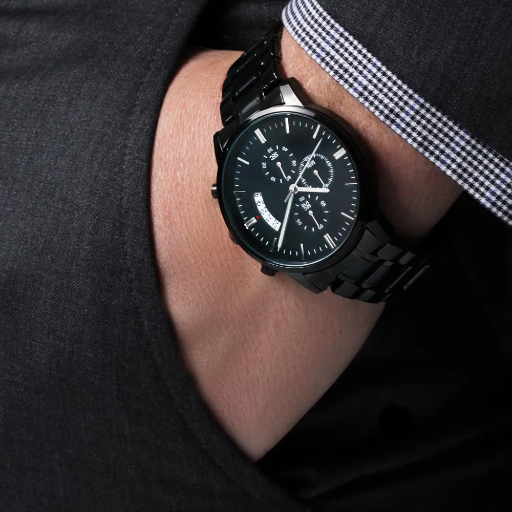 Faith Can Move Mountains Engraved Black Watch