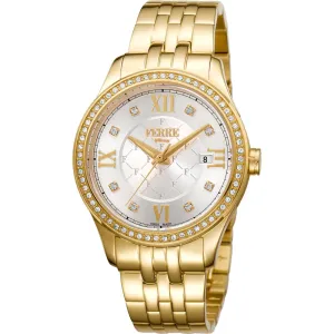 Ferre Milano Ladies Watch Golden Color Case & Bracelet With Stones
