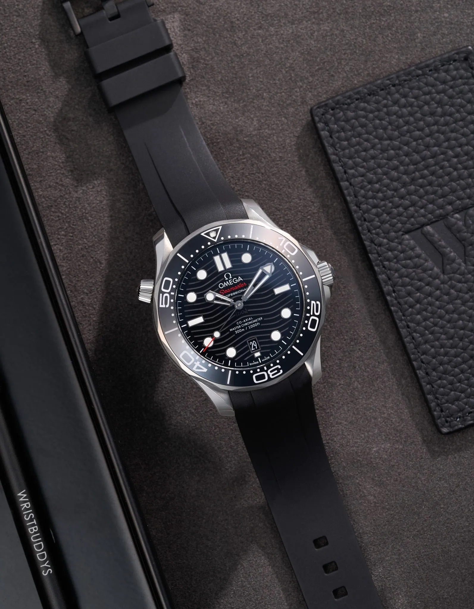 FKM Rubber Strap for Omega Seamaster 300 Diver - Black