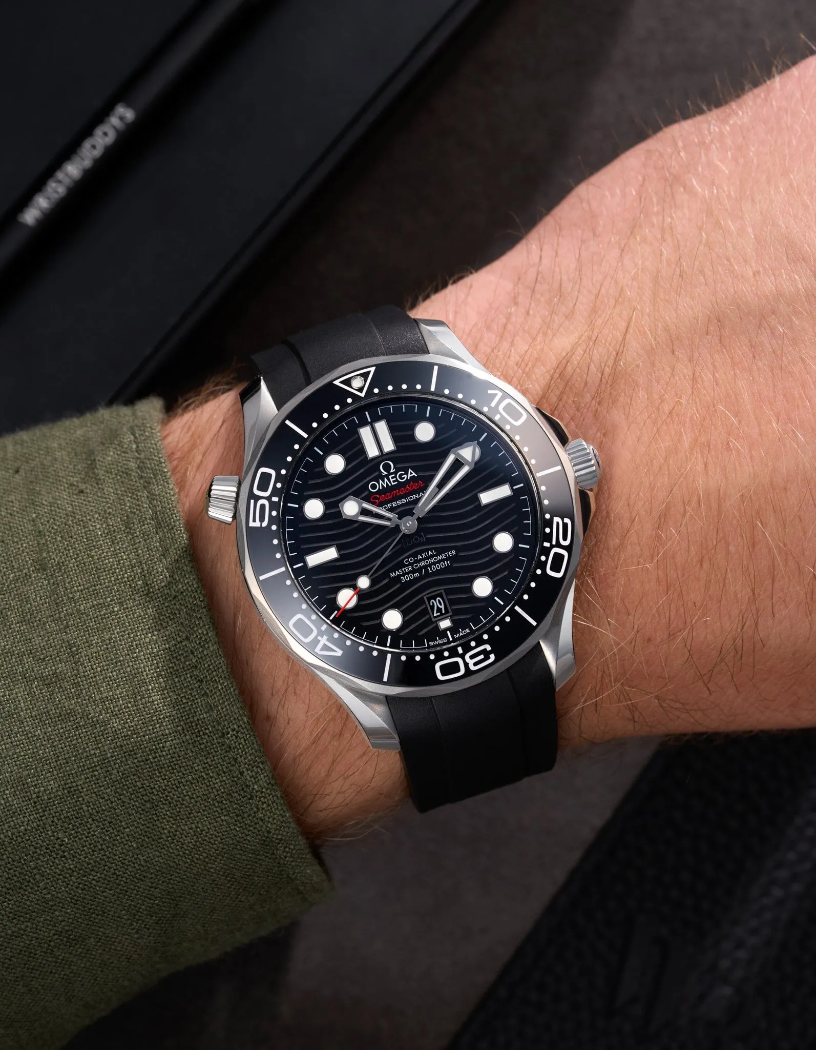 FKM Rubber Strap for Omega Seamaster 300 Diver - Black