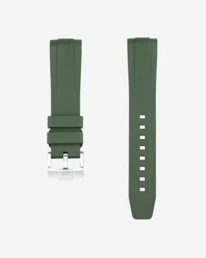 FKM Rubber Strap for Omega Seamaster 300 Diver - Military Green