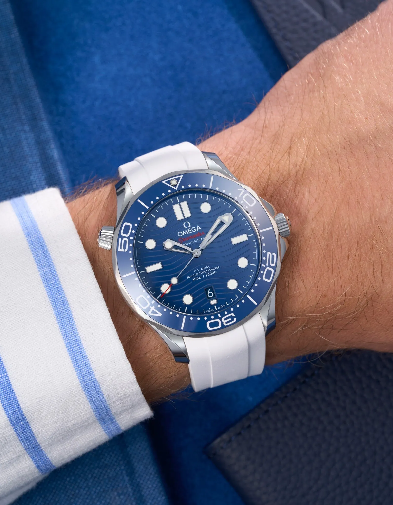 FKM Rubber Strap for Omega Seamaster 300 Diver - White