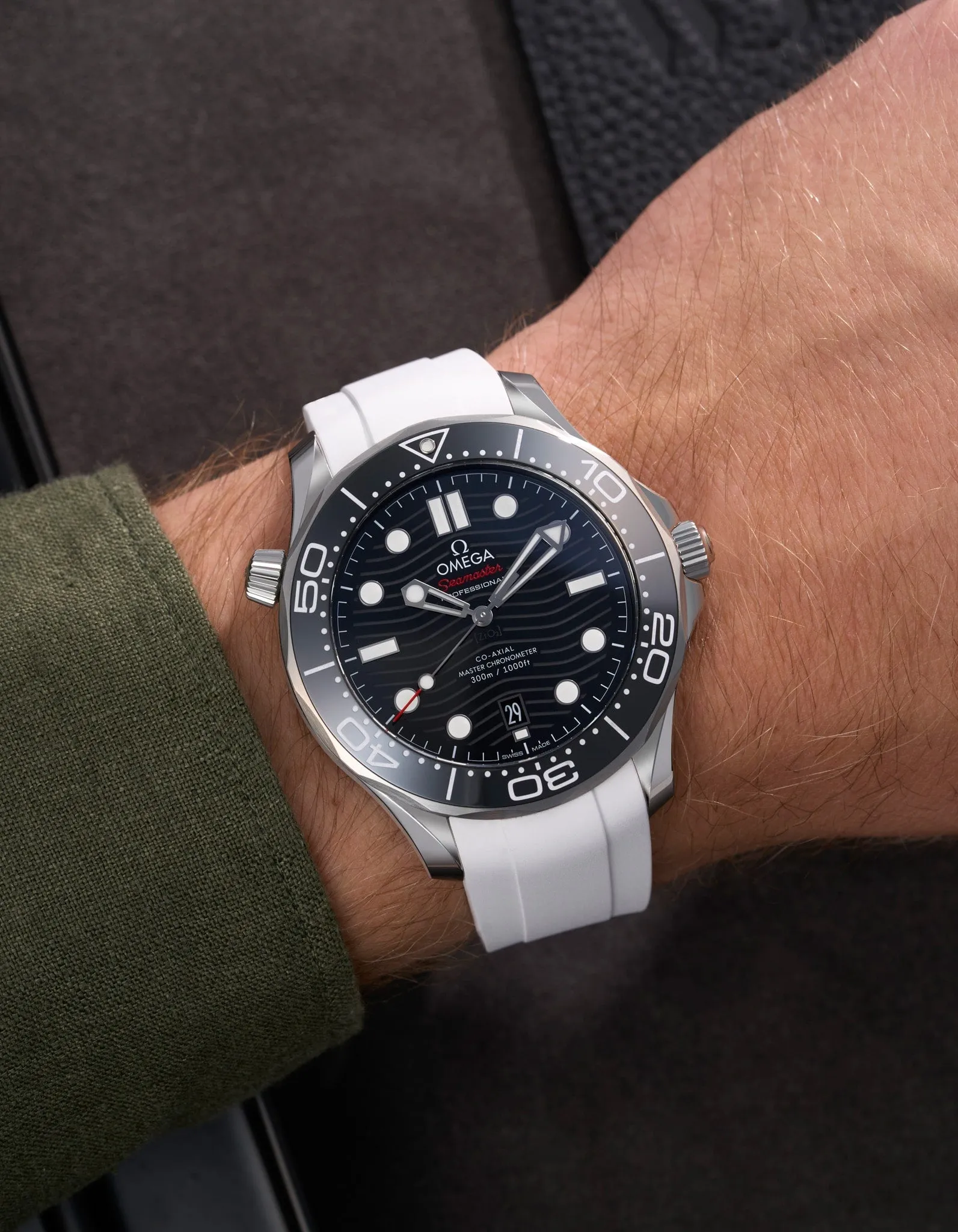 FKM Rubber Strap for Omega Seamaster 300 Diver - White