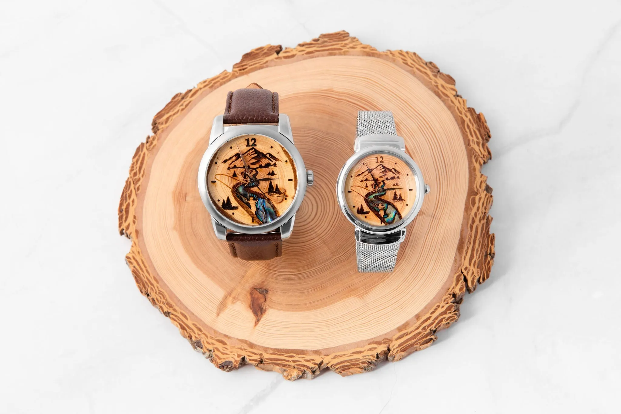 Fly Fishing Themed Wood Watch