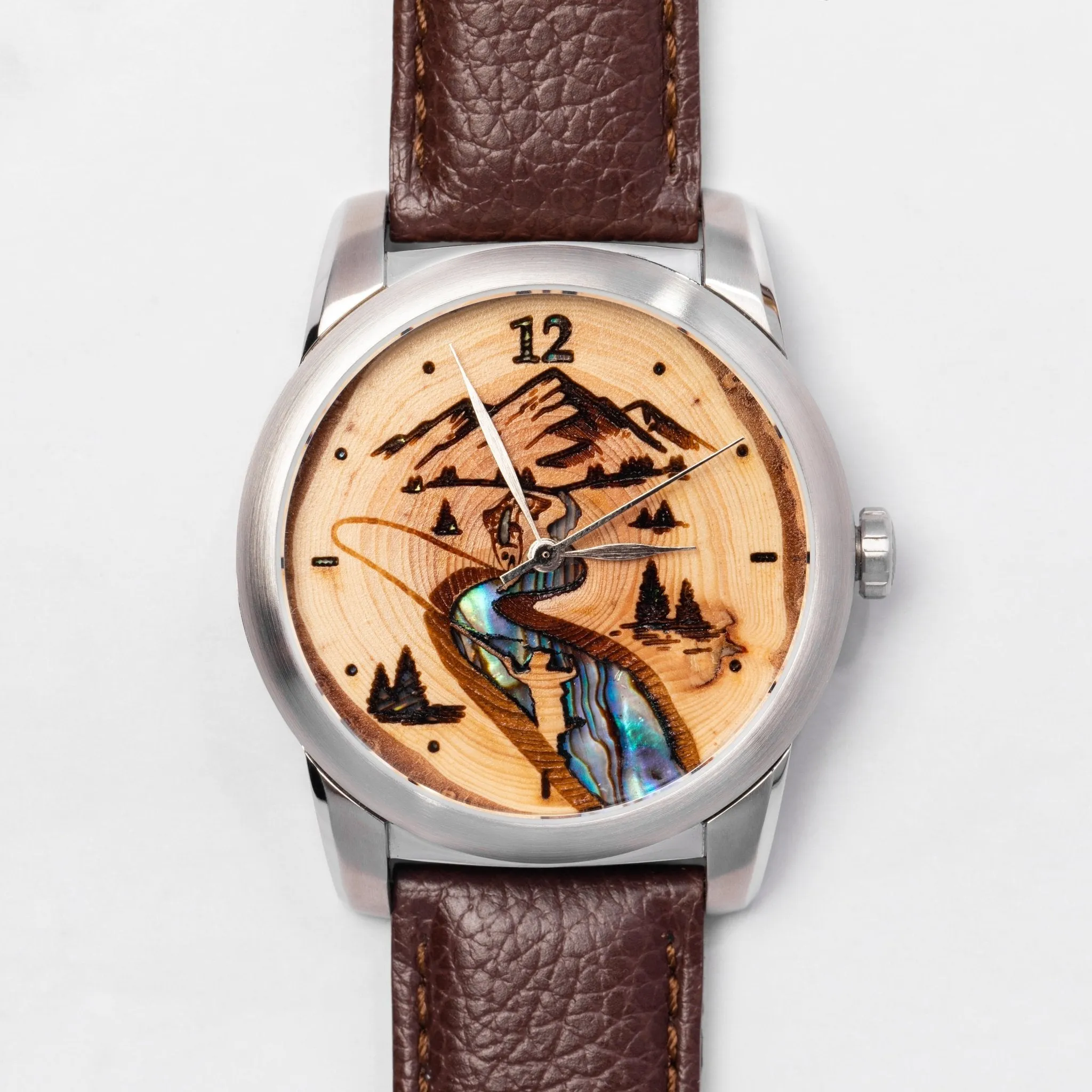 Fly Fishing Themed Wood Watch