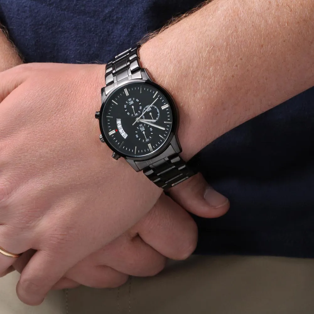 Follow Your Dreams Engraved Black Watch