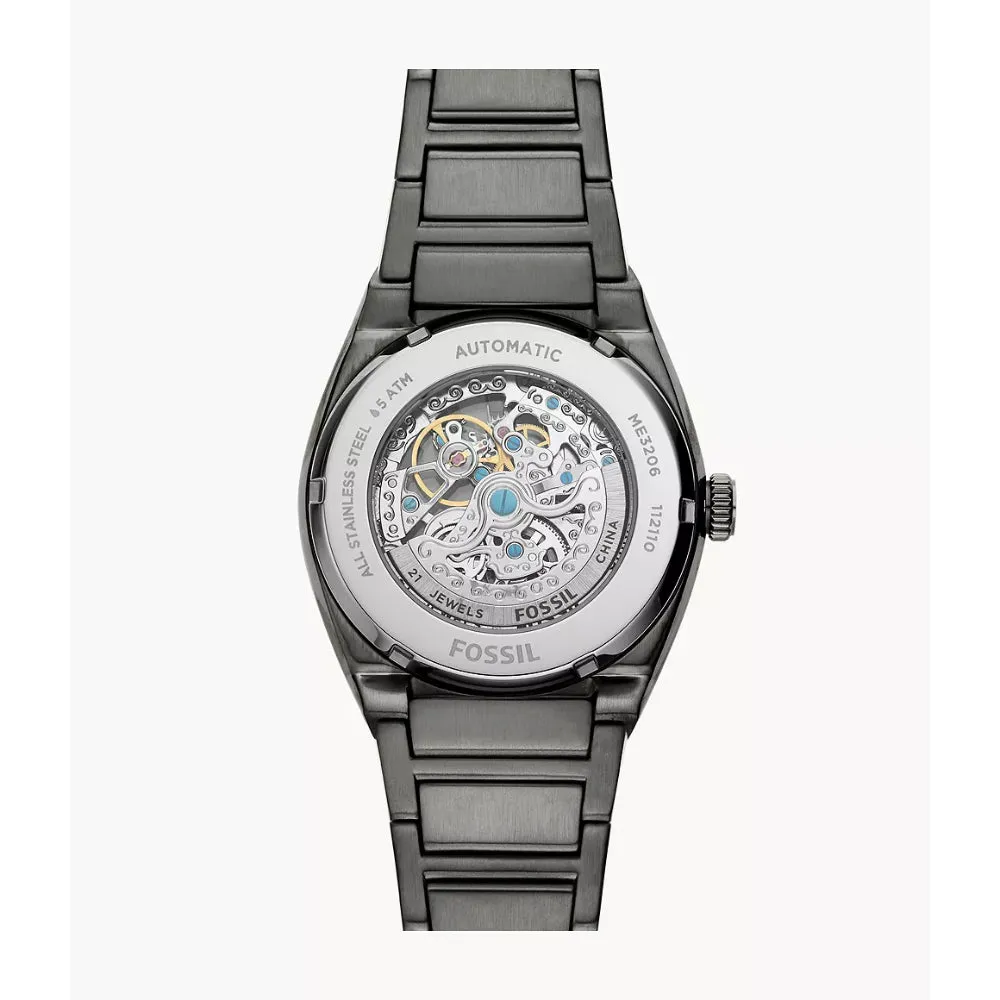 Fossil Men's Everett Automatic Smoke Stainless Steel Watch