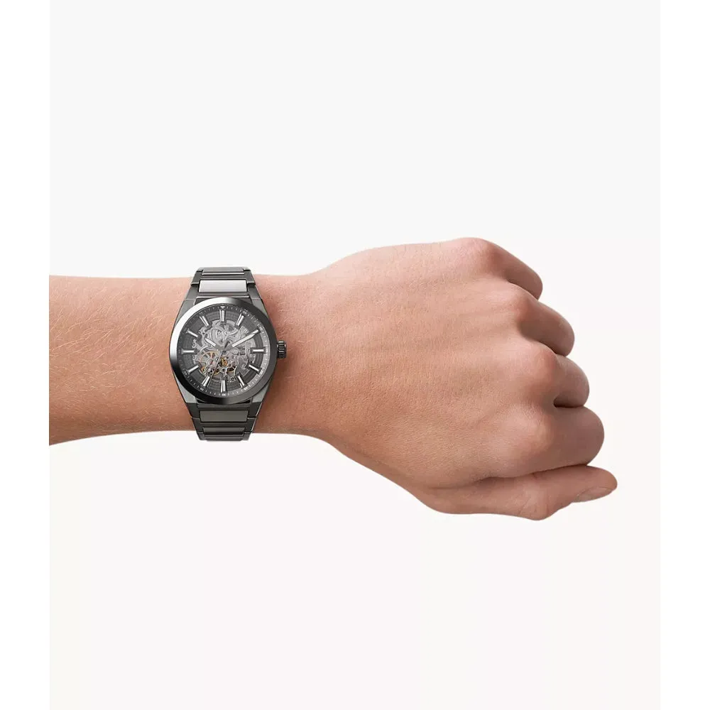 Fossil Men's Everett Automatic Smoke Stainless Steel Watch