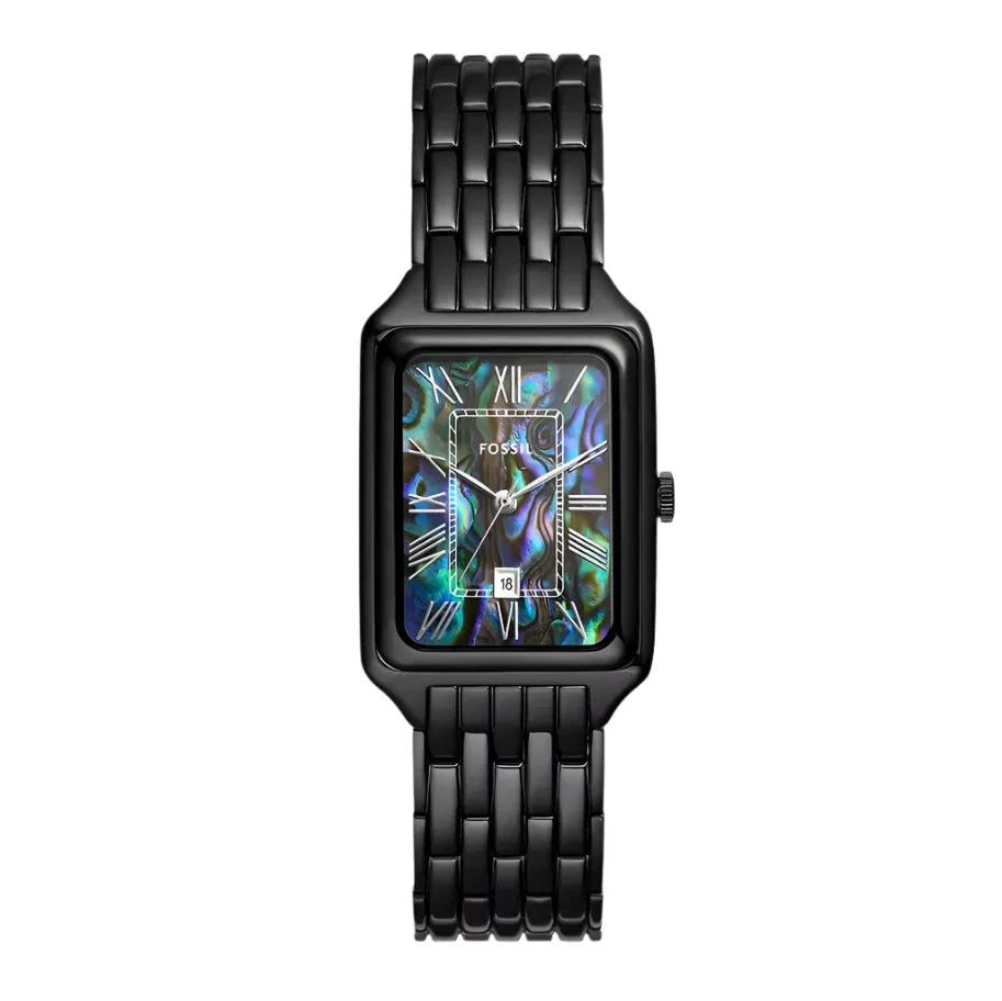 Fossil Raquel Ladies Three-Hand Date Black Stainless Steel Watch