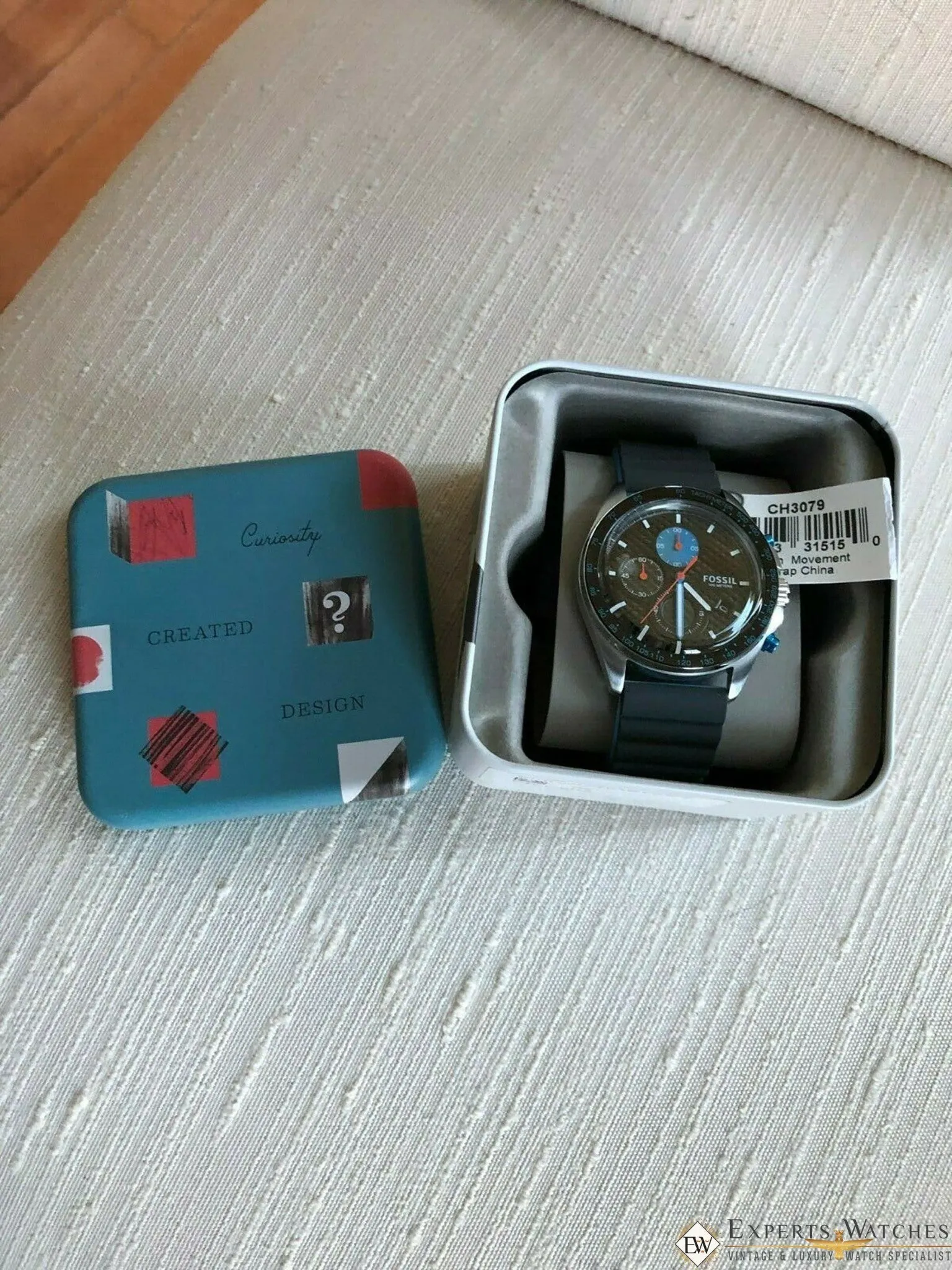 FOSSIL SPORT 54 CHRONOGRAPH GRAY SILICONE WATCH CH3079P Quick Release Strap Dive