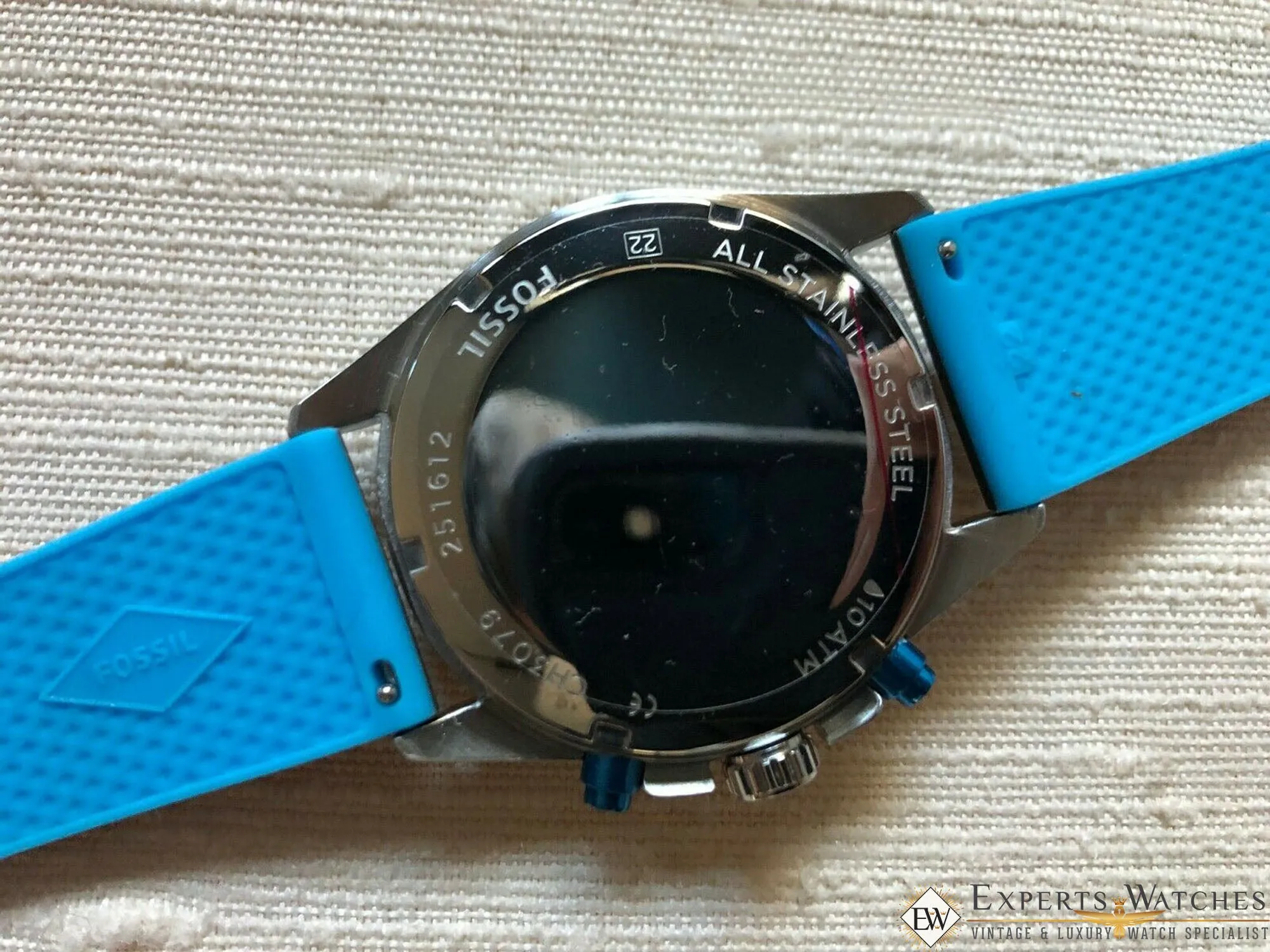 FOSSIL SPORT 54 CHRONOGRAPH GRAY SILICONE WATCH CH3079P Quick Release Strap Dive