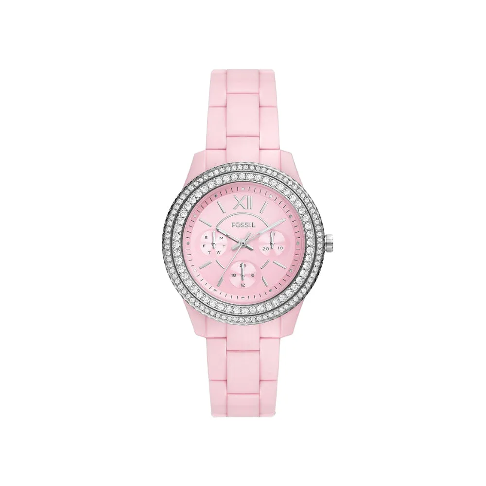 Fossil Stella Women's Multifunction Pink Castor Oil Watch