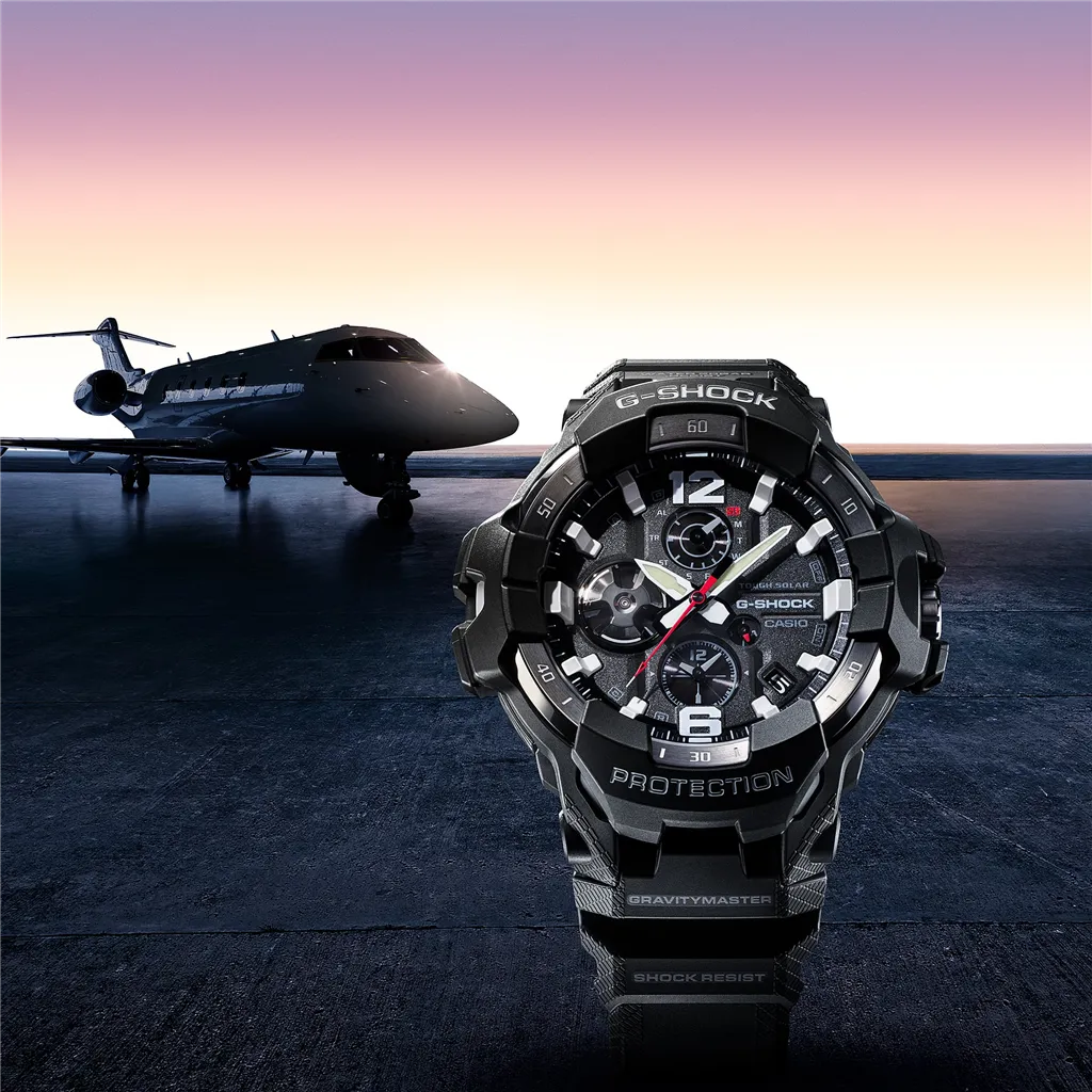 G-Shock Stainless Steel Black Index/Arabic Dial Master Of G- Air Gravitymaster GRB300EC-1A