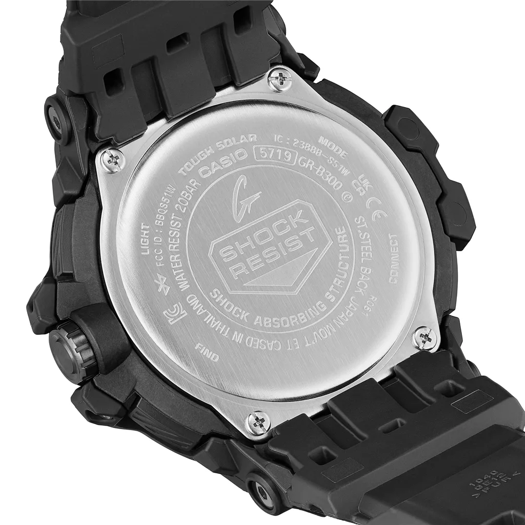 G-Shock Stainless Steel Black Index/Arabic Dial Master Of G- Air Gravitymaster GRB300EC-1A