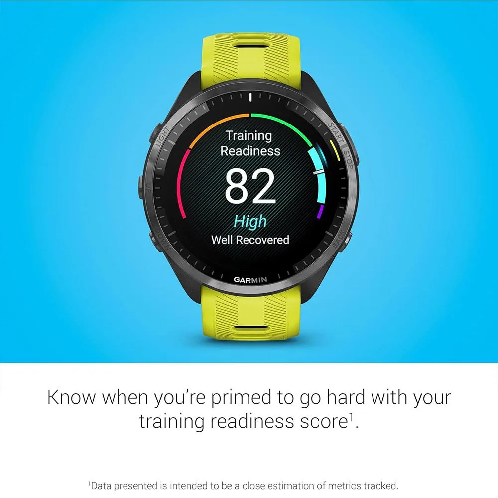 Garmin Forerunner 965 Running Smartwatch Amp Yellow and Black   Charging Bundle