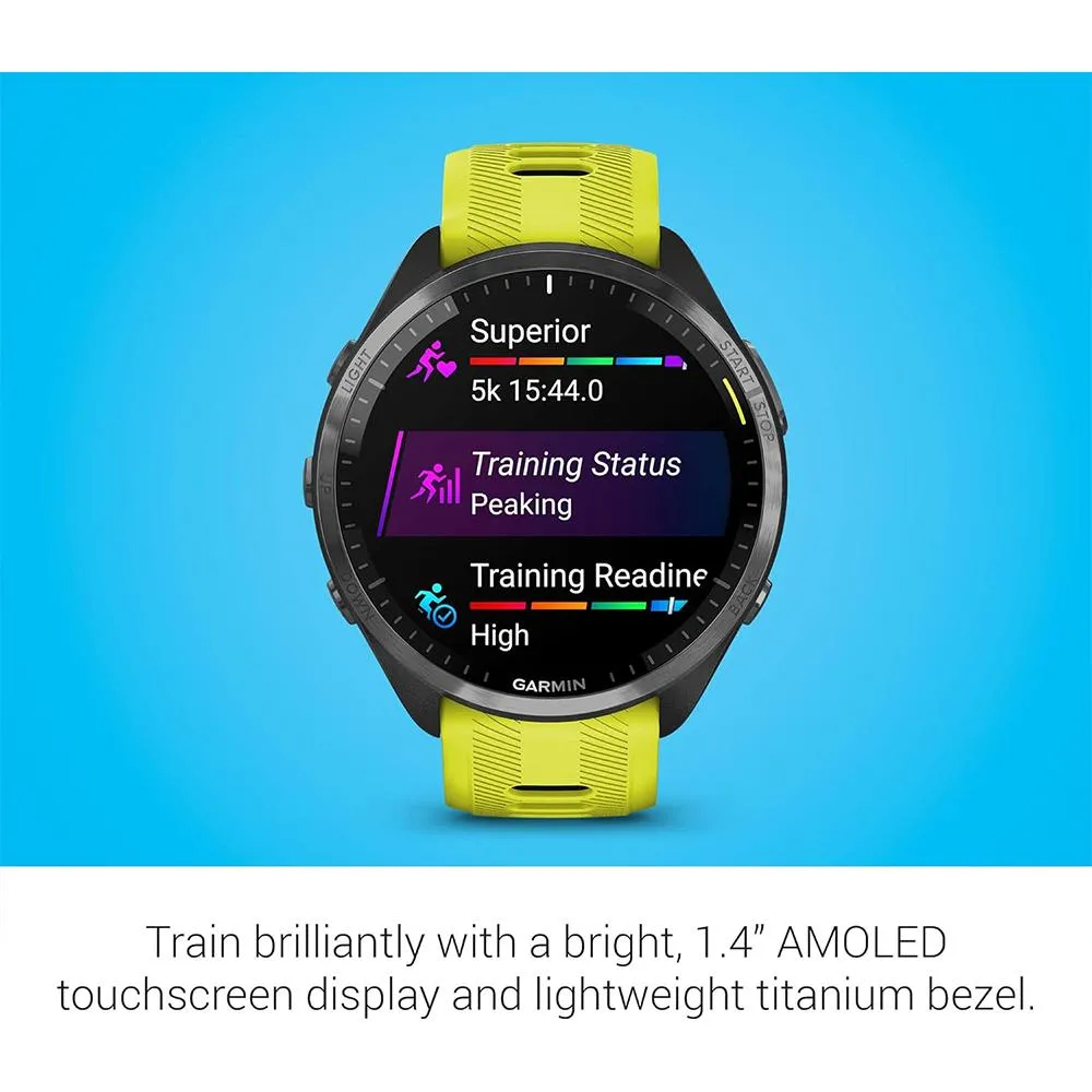 Garmin Forerunner 965 Running Smartwatch Amp Yellow and Black   Charging Bundle