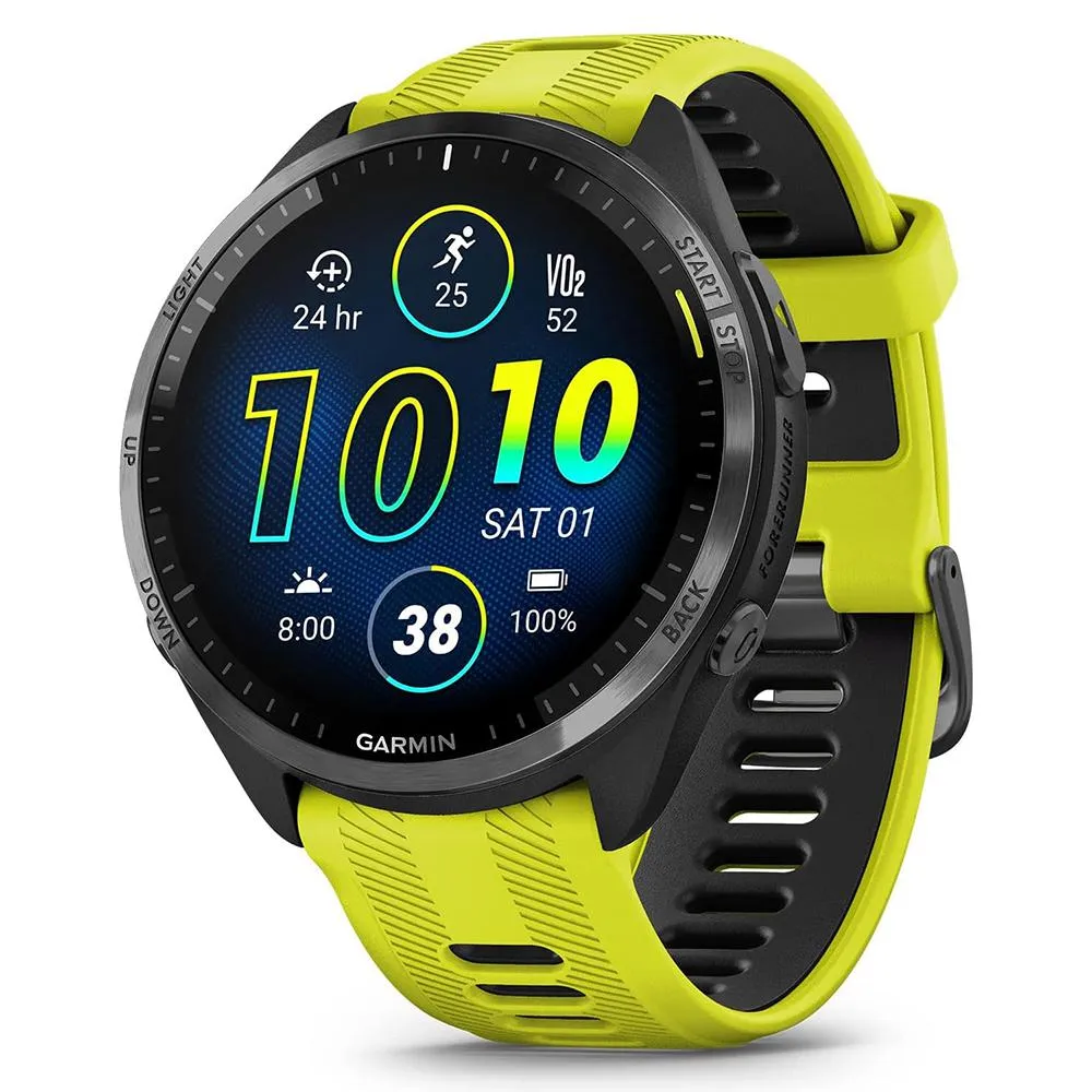 Garmin Forerunner 965 Running Smartwatch Amp Yellow and Black   Charging Bundle