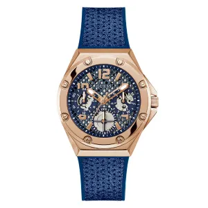 Guess Blue Silicone Strap Blue Dial Quartz Watch for Ladies - GW0620L3