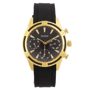 Guess Catalina Black Silicone Strap Black Dial Chronograph Quartz Watch for Ladies - W0562L4