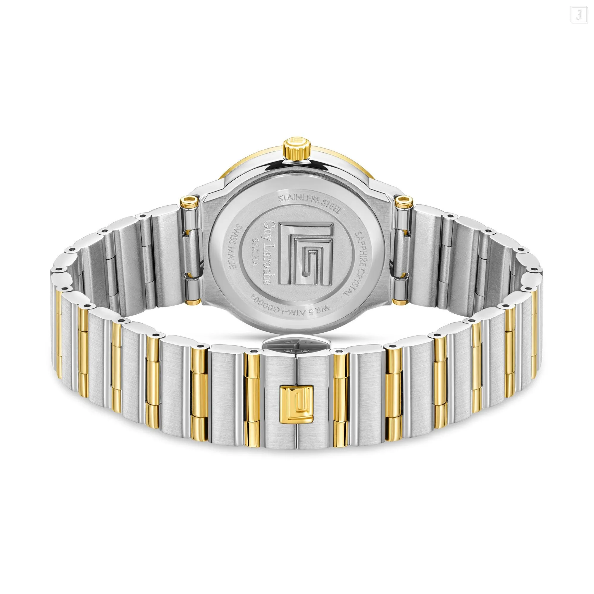 Guy Laroche Sacha Ladies Turquoise Dial Stainless Steel Gold Plated Watch