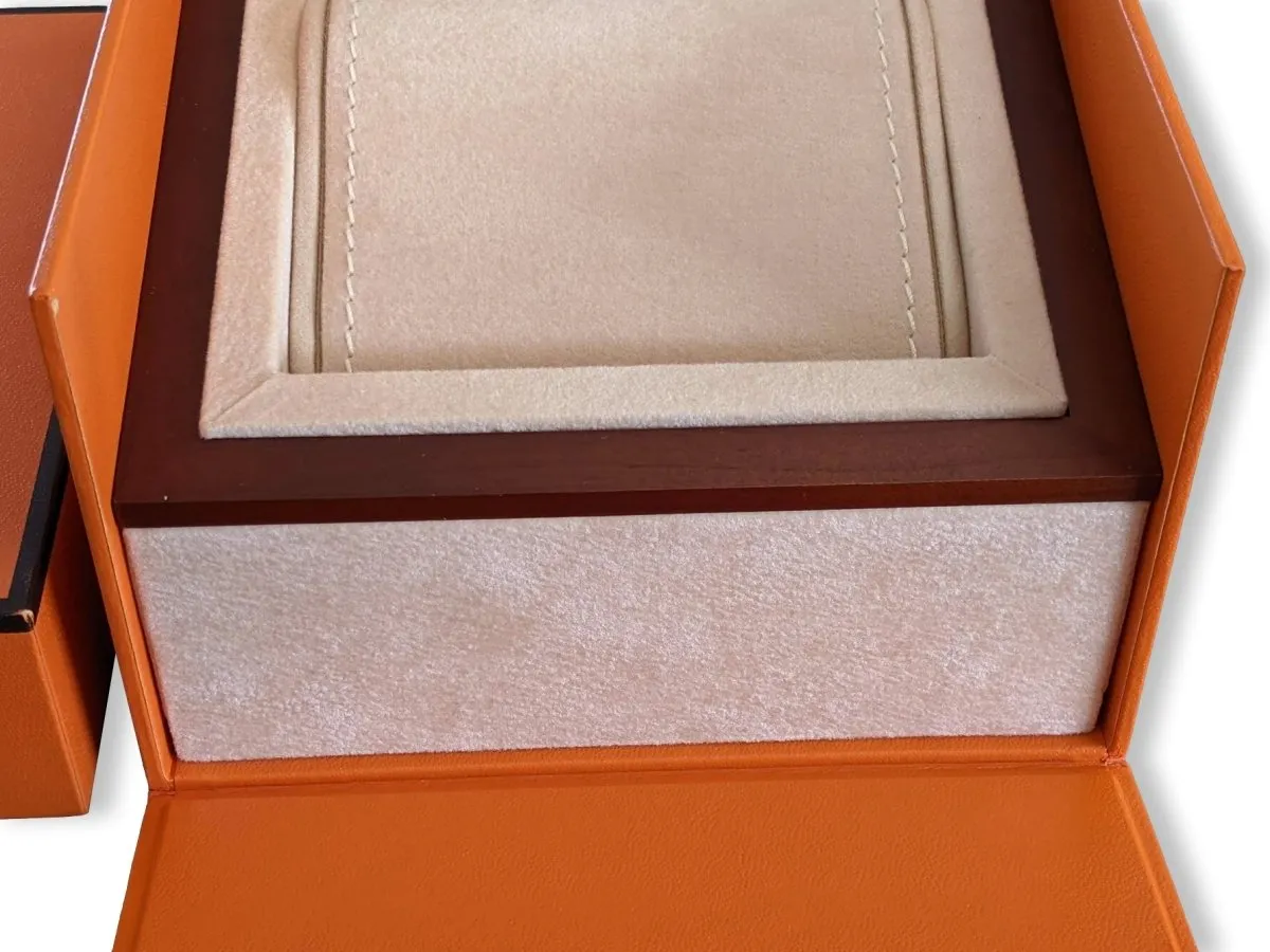 Hermes B09 Luxurious Large Mahogany Wood Box for 2 Watches New!
