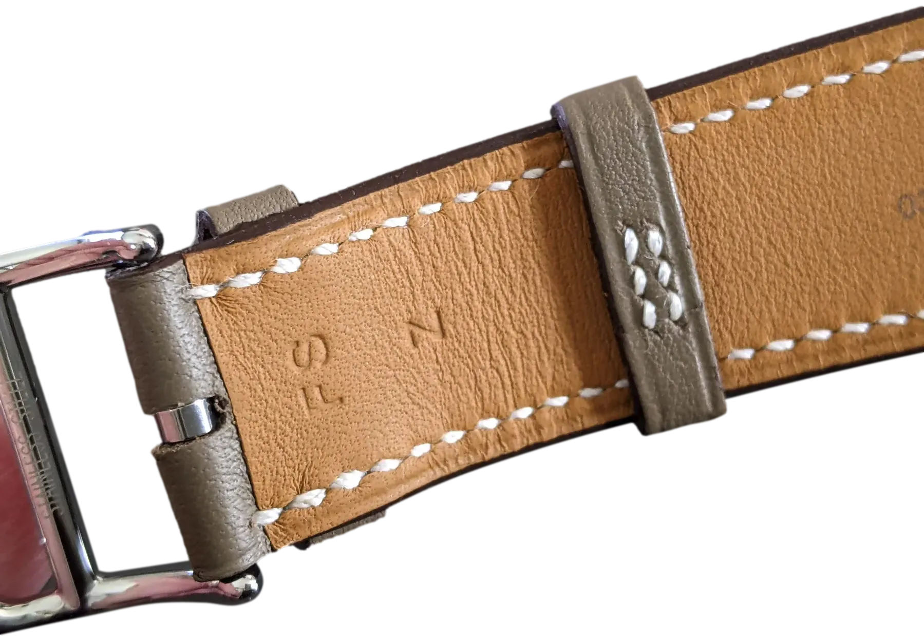 HERMES [M02] Etoupe "Double Tour Heure H" Watch Medium Model 30 mm, BNIB!