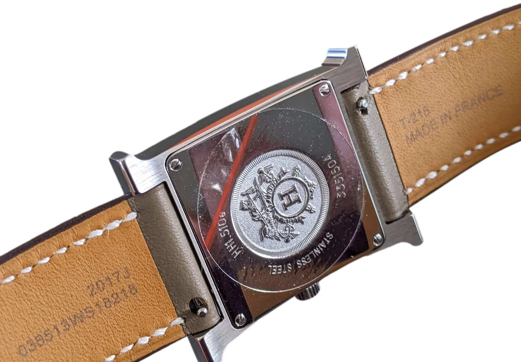 HERMES [M02] Etoupe "Double Tour Heure H" Watch Medium Model 30 mm, BNIB!