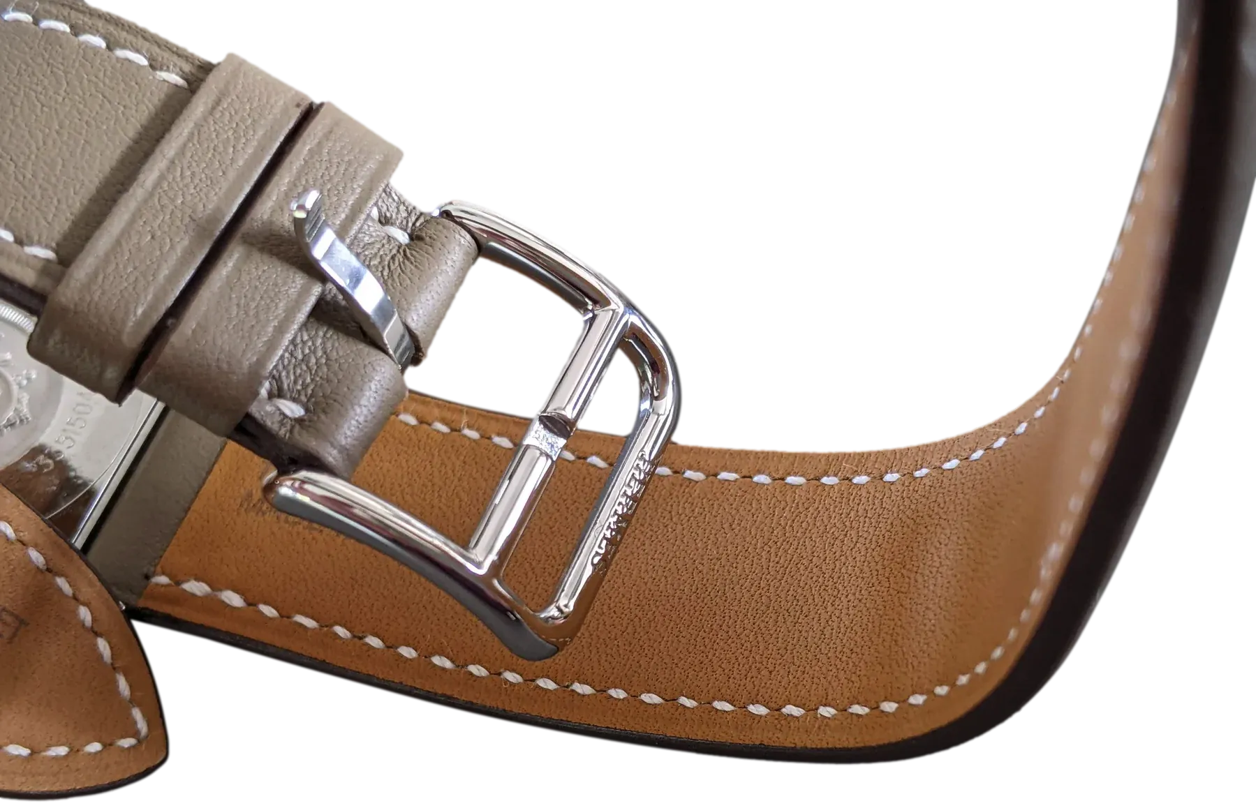 HERMES [M02] Etoupe "Double Tour Heure H" Watch Medium Model 30 mm, BNIB!
