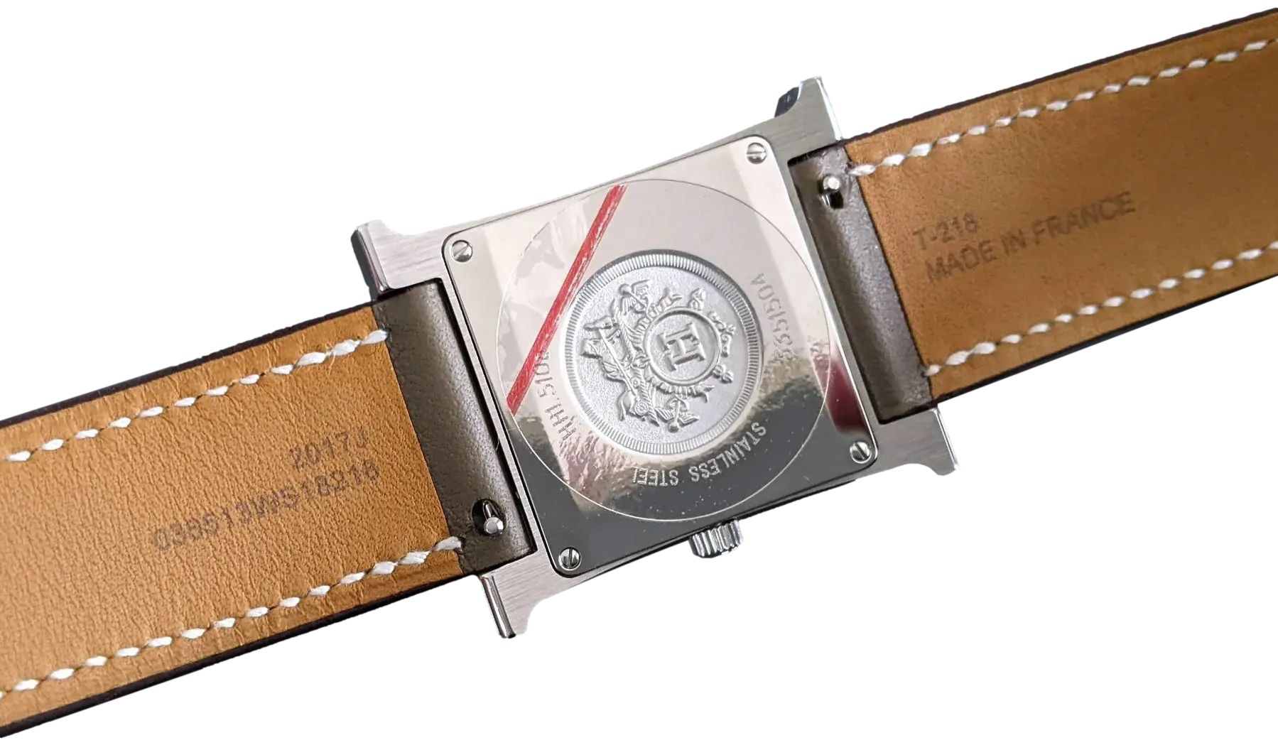 HERMES [M02] Etoupe "Double Tour Heure H" Watch Medium Model 30 mm, BNIB!