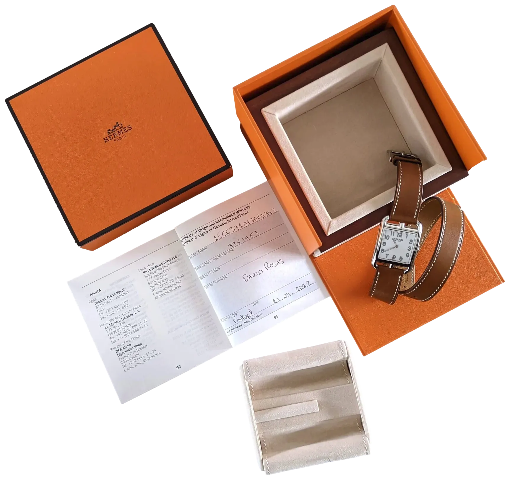 HERMES [M03] Barenia "Double Tour Cape Cod" Watch Model 31 mm, BNIB!