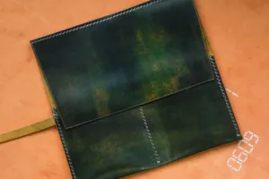 Horween Shell Cordovan Marbled Black Dual Watch Pouch