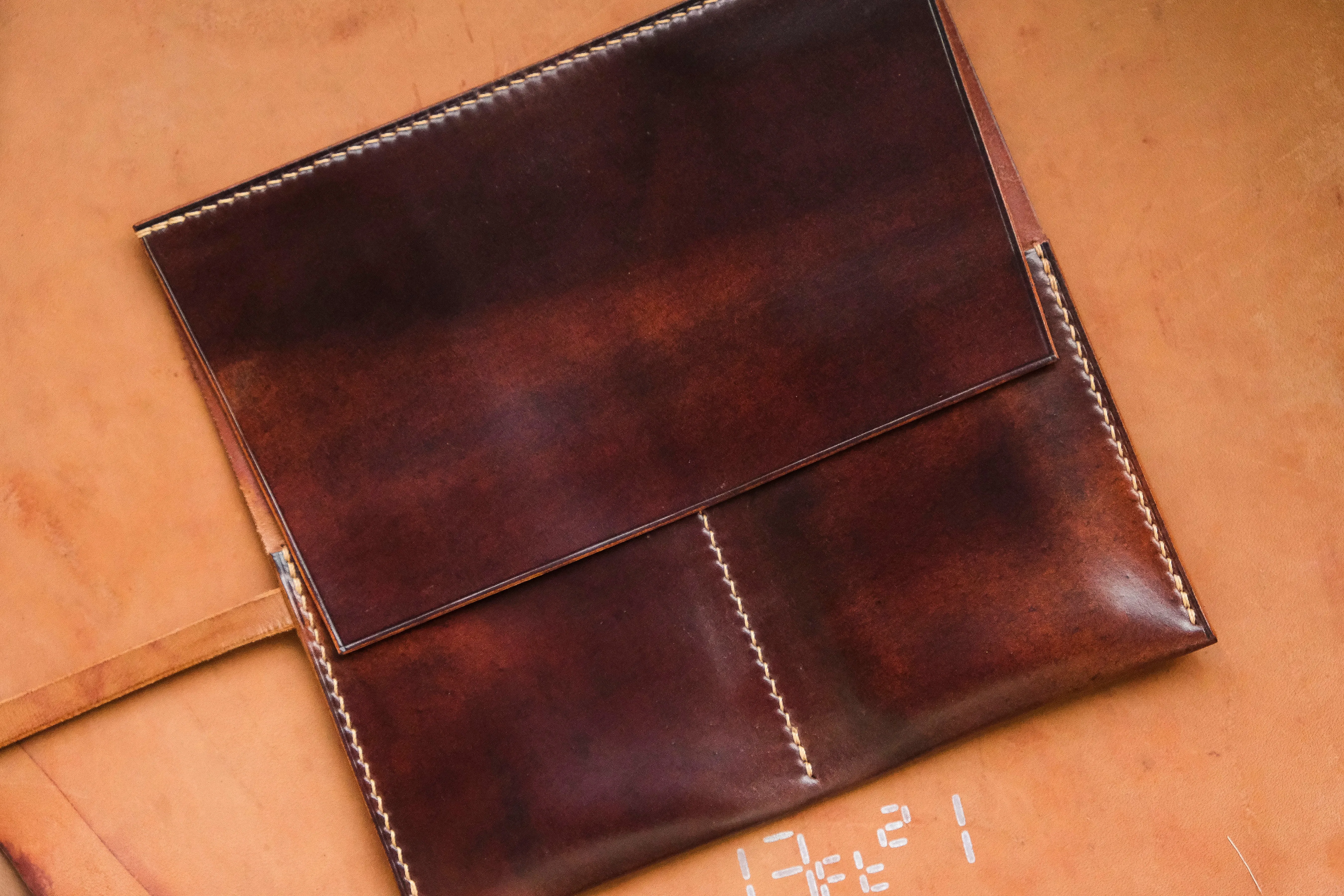 Horween Shell Cordovan Marbled Colour 8 Dual Watch Pouch