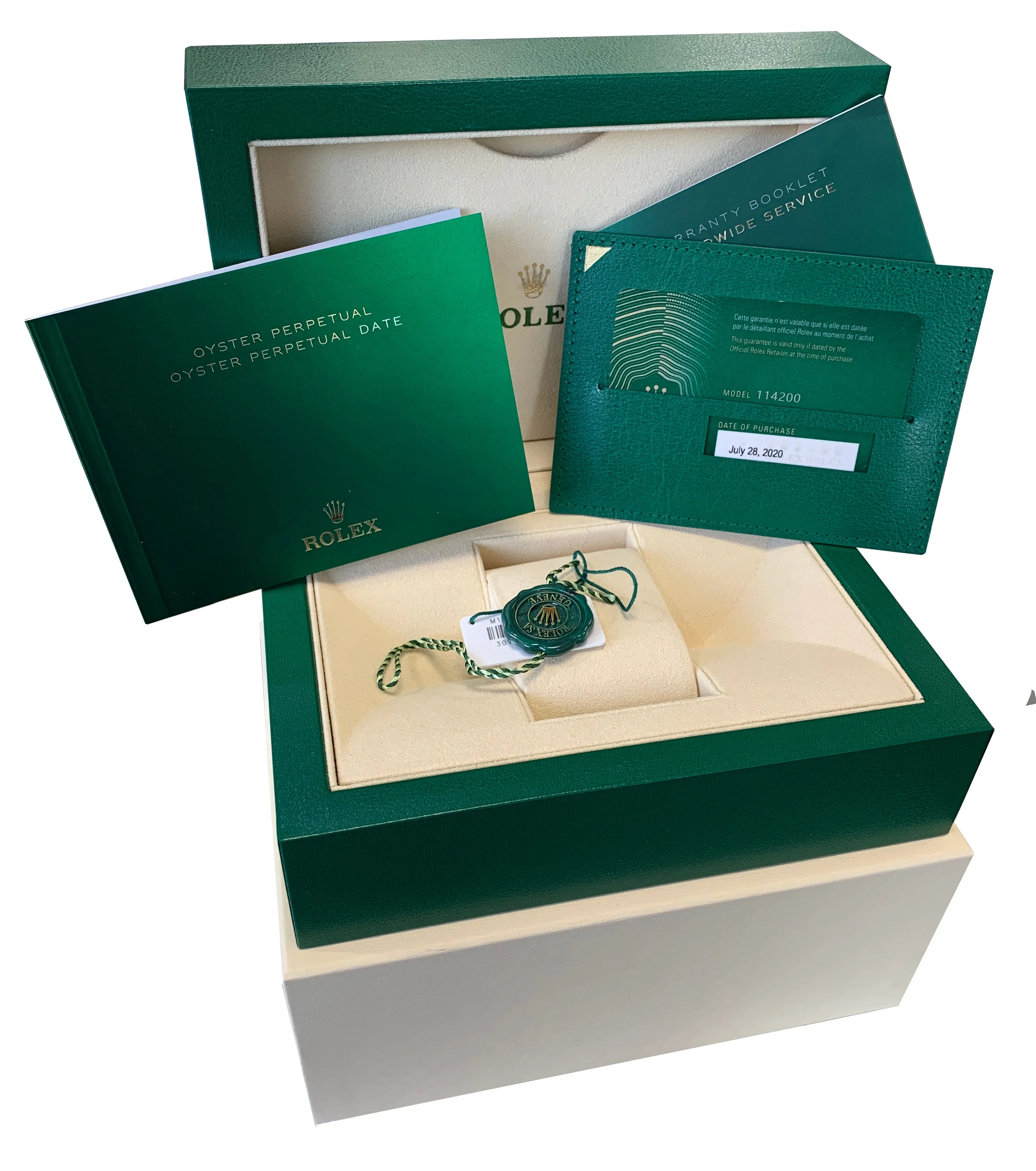 JULY 2020 NEW SEALED Rolex Oyster Perpetual Silver Stainless 34mm Watch 114200