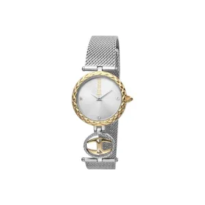 Just Cavalli Ladies Watch Silver/Gold Color & Mesh Bracelet