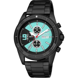 Just Cavalli Subversia Gents Turquoise Black Dial Black Color Case & Bracelet Watch