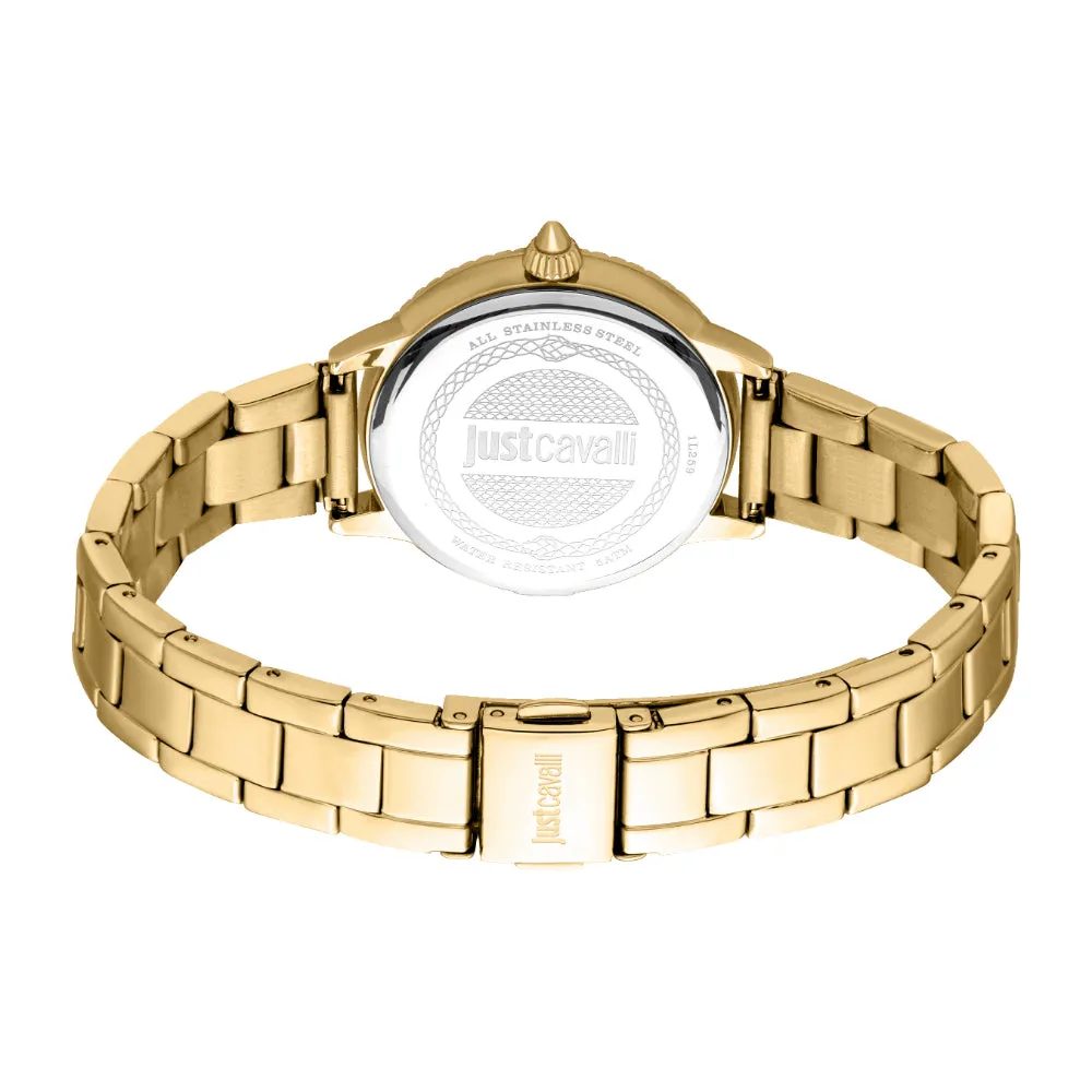Just Cavalli Women's Gold Watch with Turquoise Dial
