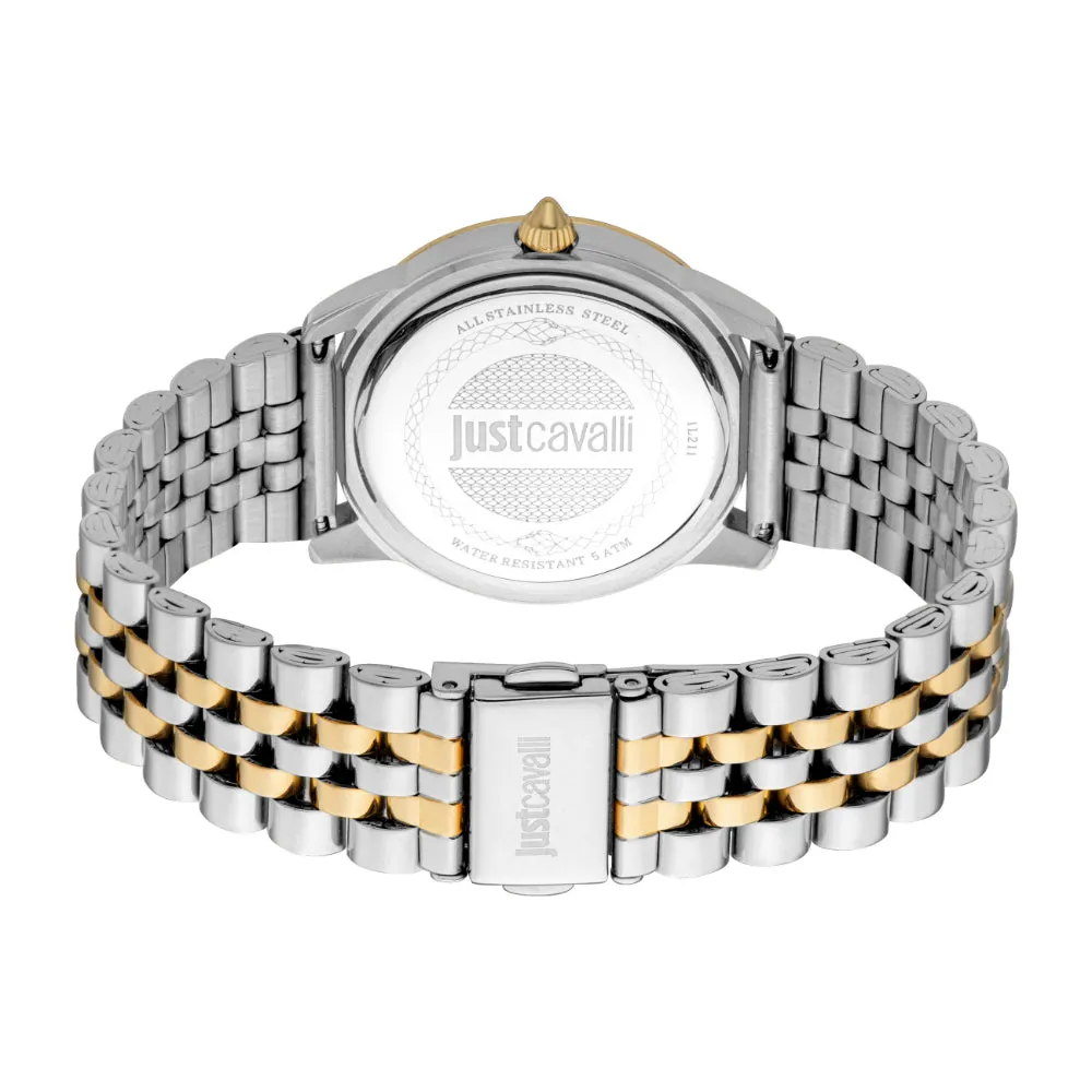 Just Cavalli Women's Two Tone Watch with Dark Green Dial