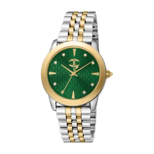 Just Cavalli Women's Two Tone Watch with Dark Green Dial