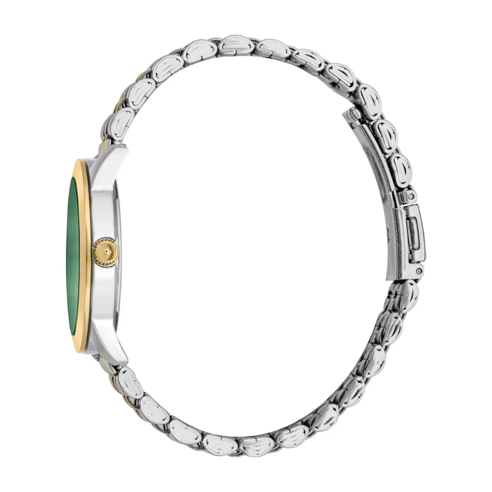 Just Cavalli Women's Two Tone Watch with Dark Green Dial