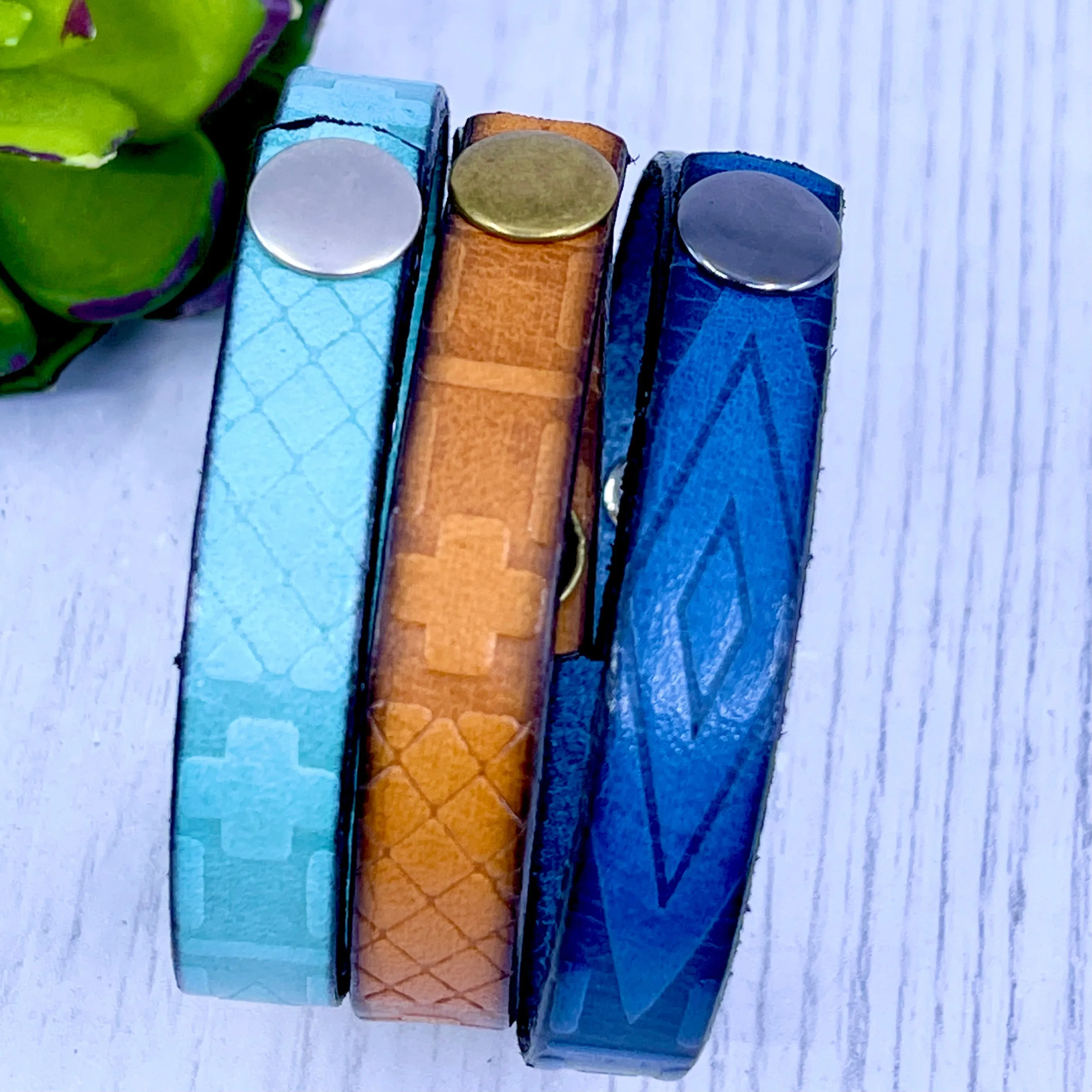 KIND HUMAN Turquoise Southwest Leather Skinny Bracelet | 3 colors | Adjustable