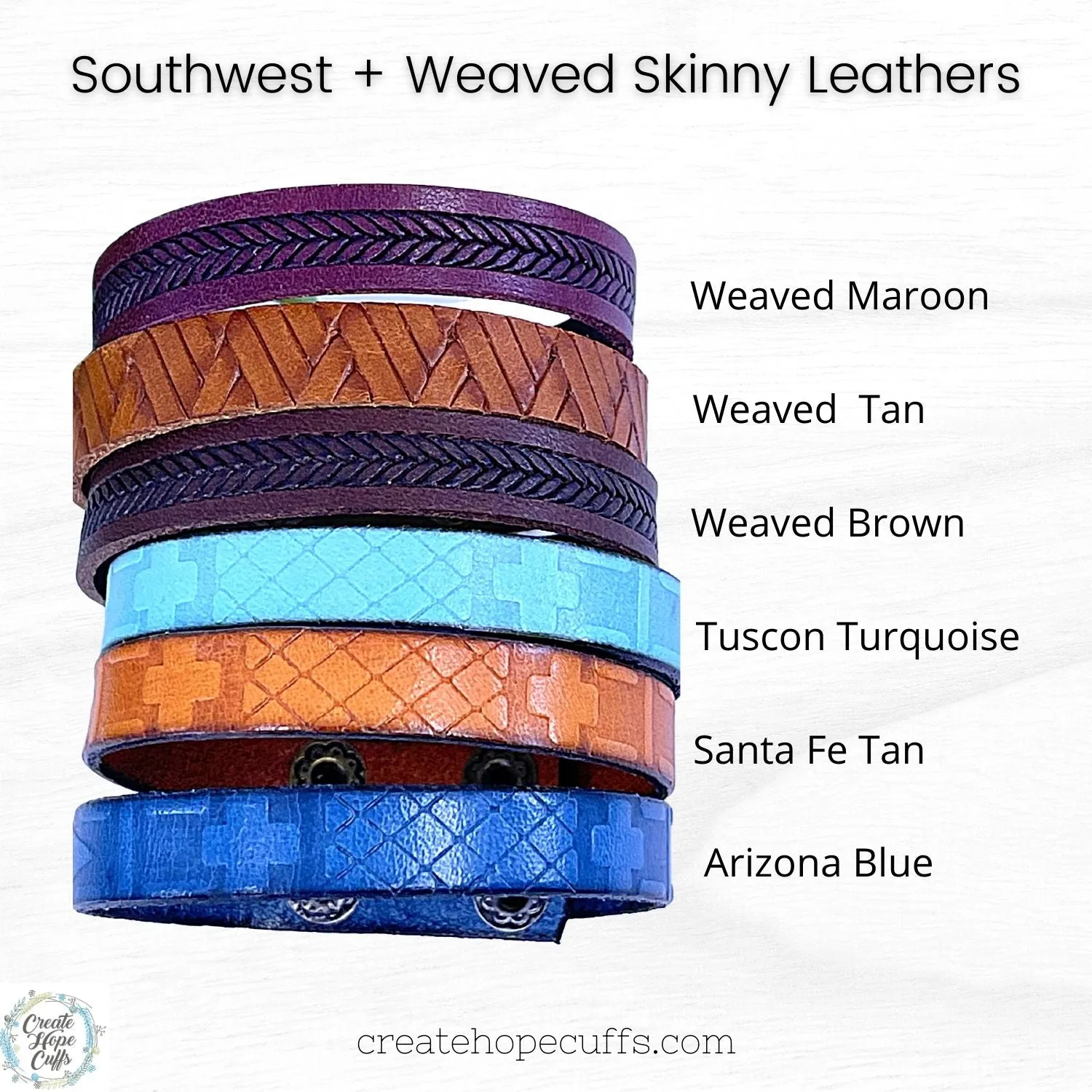 KIND HUMAN Turquoise Southwest Leather Skinny Bracelet | 3 colors | Adjustable
