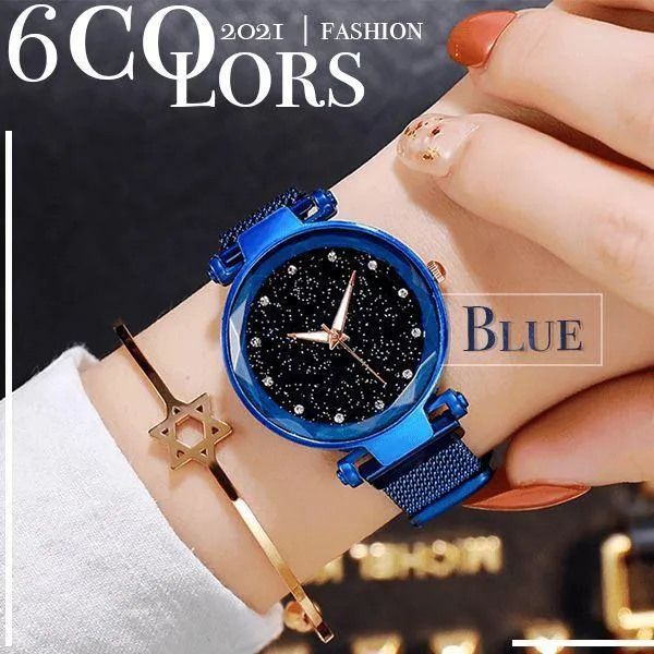 Ladies Magnetic Starry Sky Clock Luxury Women Watches Fashion Diamond Female Quartz Wristwatches