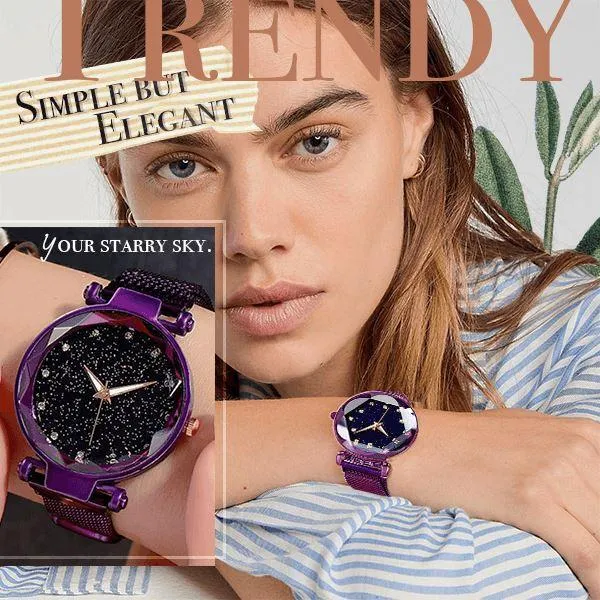 Ladies Magnetic Starry Sky Clock Luxury Women Watches Fashion Diamond Female Quartz Wristwatches
