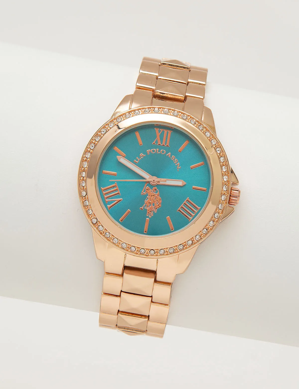 LADIES PYRAMID LINK BRACELET WATCH