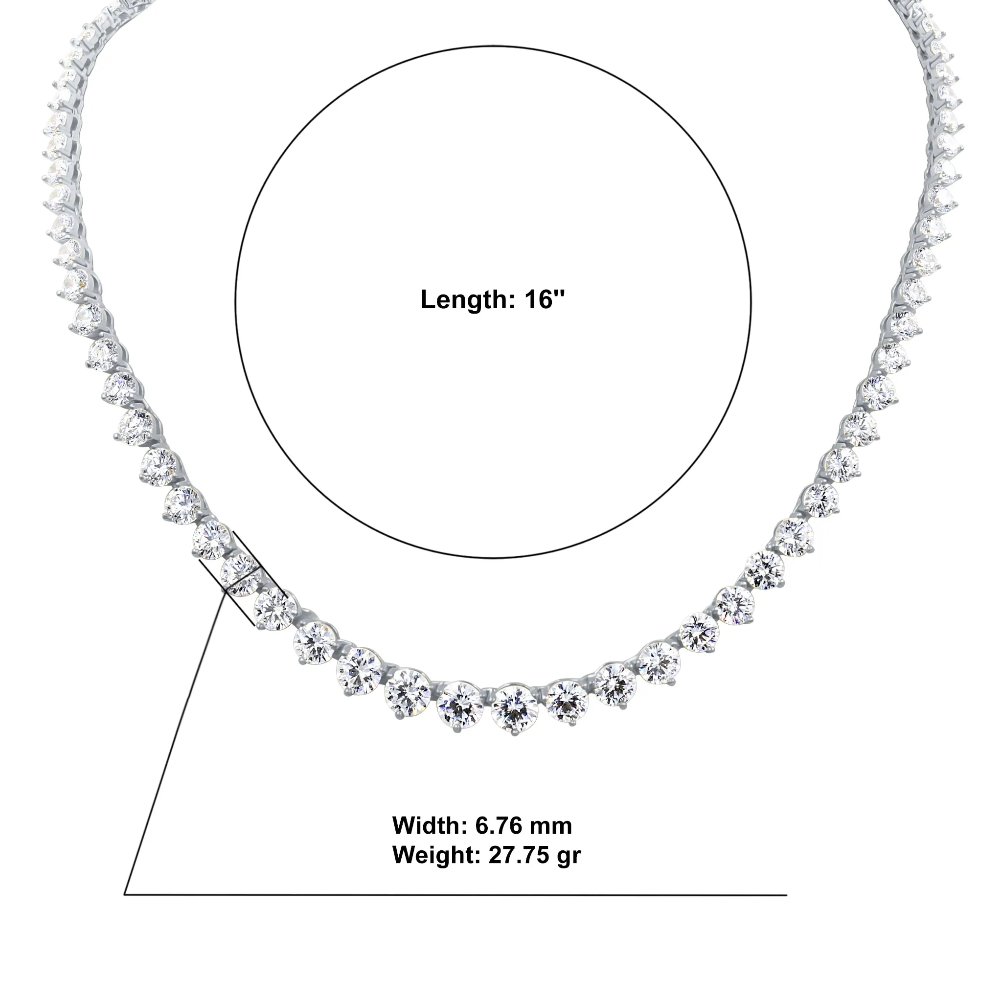 LUCULENTUS STERLING SILVER TENNIS CHAIN  | 9217971