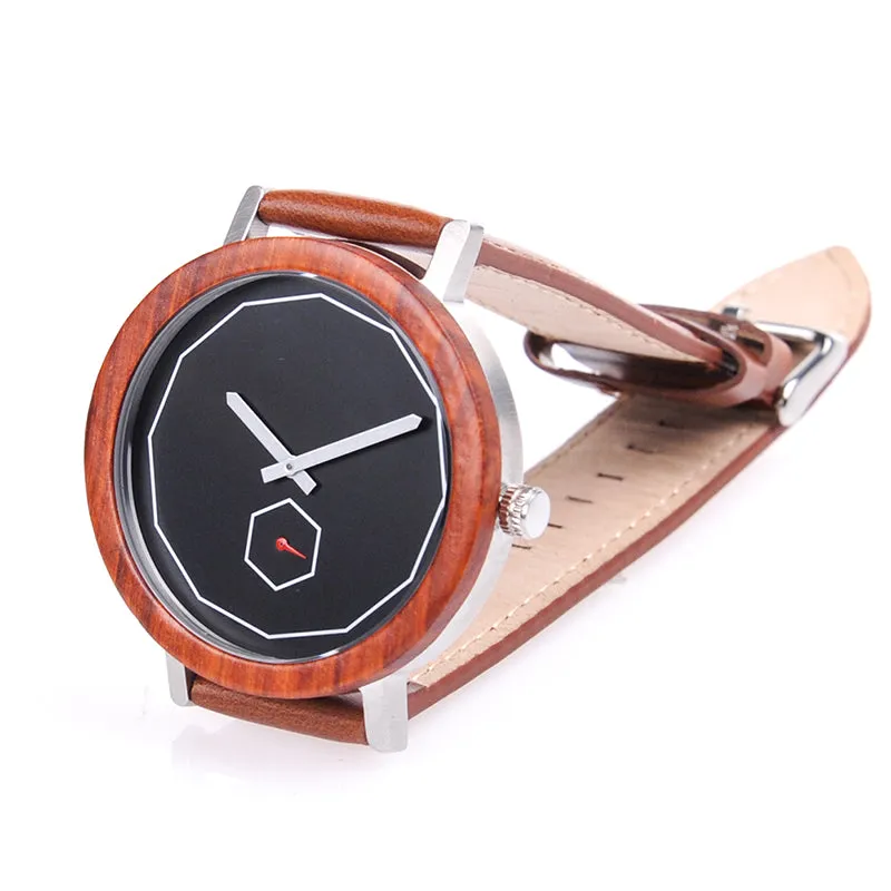 Luxury Brand BOBO BIRD Wood Watch Men with Independent Second Hand Design Genuine Leather Wristwatch relogio masculino B-M28