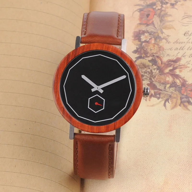 Luxury Brand BOBO BIRD Wood Watch Men with Independent Second Hand Design Genuine Leather Wristwatch relogio masculino B-M28