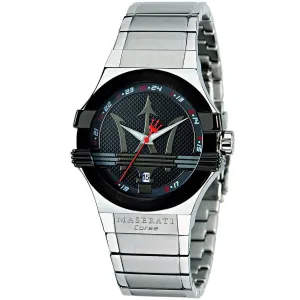 Maserati Potenza Silver Stainless Steel Black Dial Quartz Watch for Gents - R8853108001