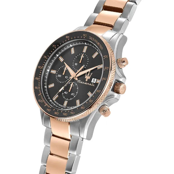Maserati Sfida Two-Tone Stainless Steel Grey Dial Quartz Watch for Gents - R8873640014